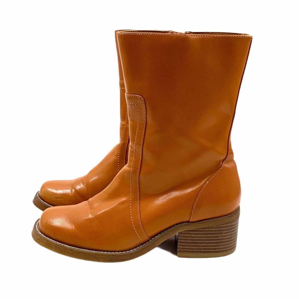 Bongo Retro Cider Brown Block Heel Boots